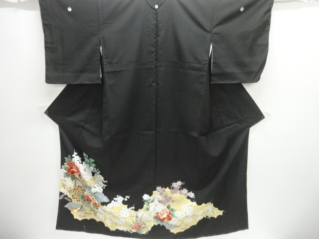 JAPANESE KIMONO / TOMESODE / UNUSED / FLORAL PLANTS
